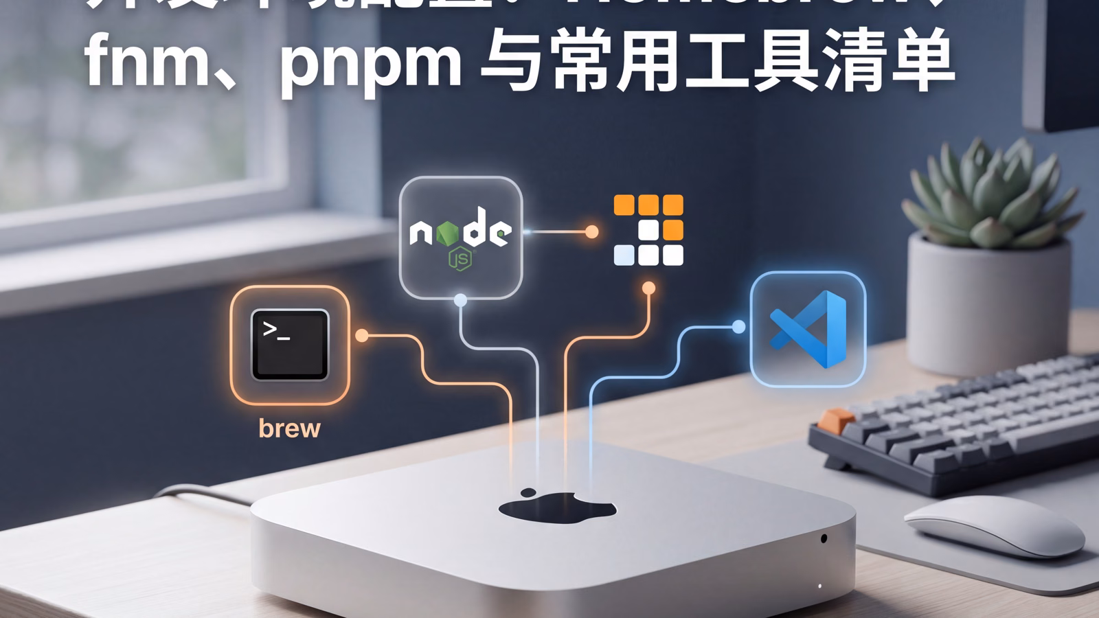 M1 Mac mini 重装 macOS 后的开发环境配置：Homebrew、fnm、pnpm 与常用工具清单